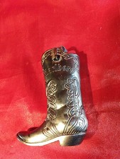 Alte Metall Feuerzeughülle Cowboystiefel Marlboro Mini BIC 70er Vintage (4517)