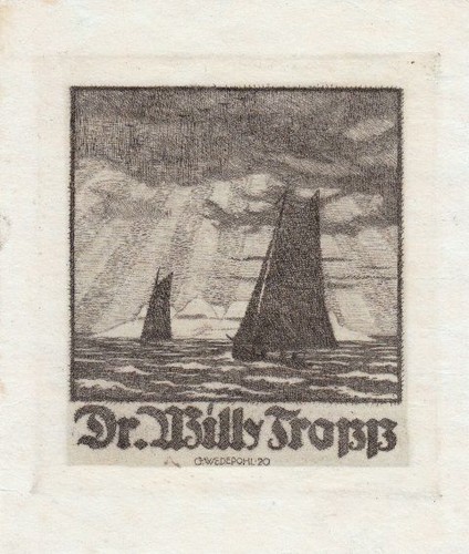 Exlibris bookplate radierung - bookplate,