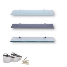 Glasregal Regal 30–100cm Wandregal Bad Küche Schweberegal Duschablage div. Farbe