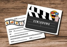 8 Einladungskarten Geburtstag Einladungen Kino Kinder Mädchen Junge