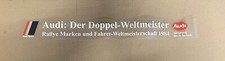 Audi 80 90 Coupe B2 Quattro Typ 81 85 Aufkleber Sticker NEW Rallye Weltmeister 2