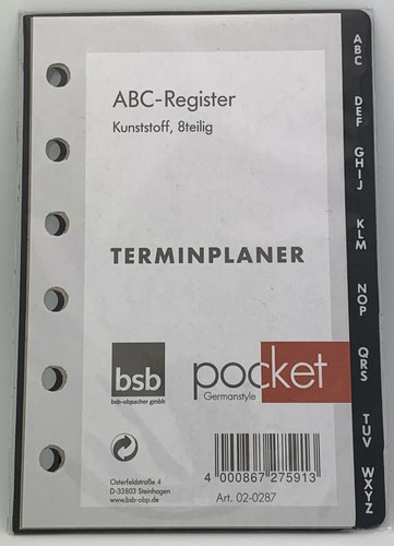 Kalender abc register - abc-register, für