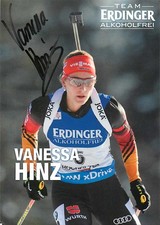 Vanessa Hinz Autogrammkarte Team Erdinger Alkoholfrei Biathlon signiert