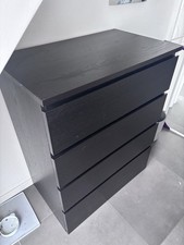 IKEA Malm Kommoden mit 4 Schubladen, schwarzbraun, 80×100 cm