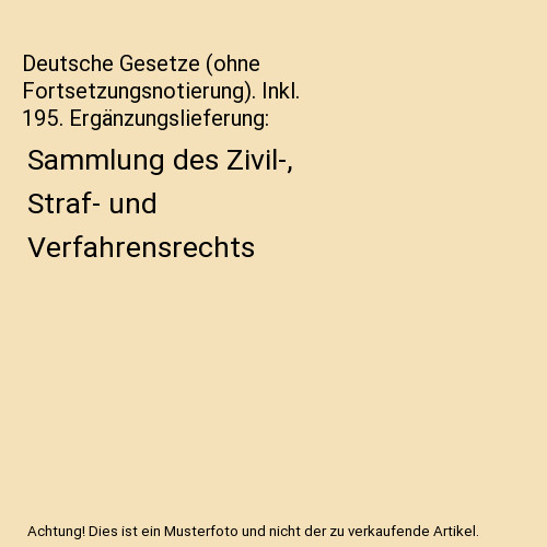 Deutsche gesetze ohne - gesetze, [ohne