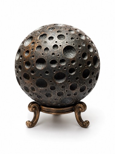 Moderne mond skulptur bronze - moderne,