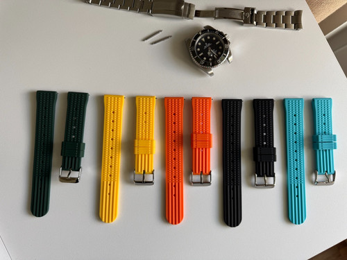 20mm waffle fkm rubber strap - fkm,