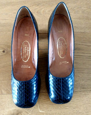 Rössl Pumps 50er Jahre  Größe 4,5 / 5, schwarz / Reptil Leder evtl. Eidechs