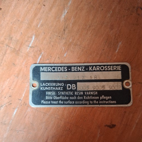 Mercedes benz typenschild - benz,
