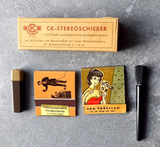 CK-Stereo-Schieber für KB bis 6x6-OVP-Beschreibung, Reinigungslappen, 2 Pinsel