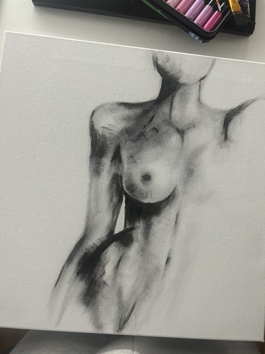 Zeichnung auf leinwand acrylic - zeichnung,