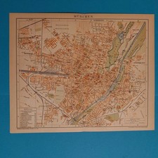  Orig. (1895)     Lithographie  Stadtplan München 