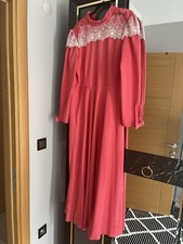 Süßes Damen Kleid Abaya mit Spitze Muslim Langer Hijab Tesettür  Gr.38,40 Neu