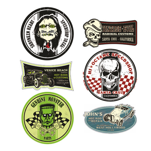 Skull aufkleber shrunken - 6x,