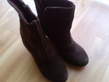 Damen Stiefeletten Keilabsatz Stiefel Gr. 38 5th Avenue 