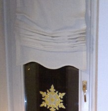 Raffrollo, Rollo, beige/creme-weiß, 100% Baumwolle, B47,5 H 160