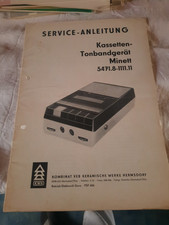 DDR Serviceanleitung Kassetten-Tonbandgerät Minett VEB Hermsdorf RFT