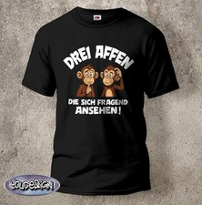 Drei Affen T-Shirt Lustig Fun