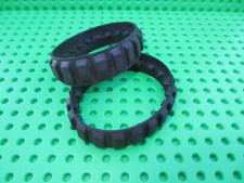 2x Lego 43903 Gummi Kette schwarz 20 Stollen Raupen Bagger  (070622K)