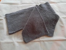 Wollschal Grau Selbstgestrickt