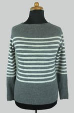 Grau gestreifter Pullover 100%
