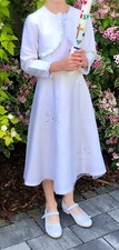 Kommunionkleid mit Bolero-Jacke  Gr. 134 - 100 % Seide