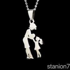 Mutter Tochter Tag Herz Geschenk Liebe Anhänger Edelstahl Kette Familie C13B