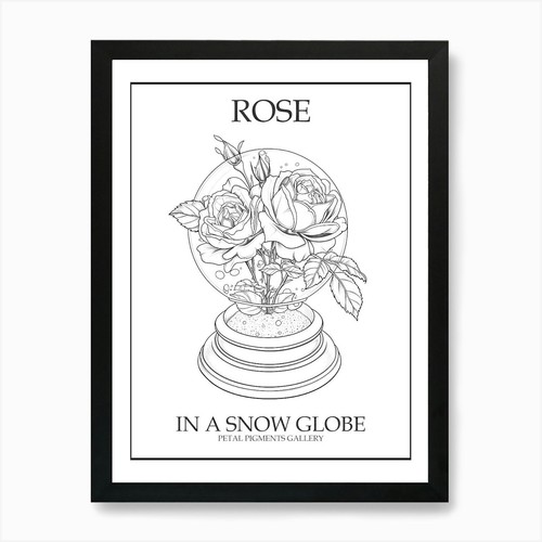 Rose einer schneekugel - rose,