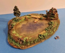 7988 Preiser 1001 Landschaft mit Teich und Hügeln um 1956 - sehr schön!