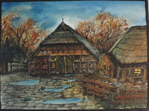 Krohm 1987 tusche aquarell - m.,