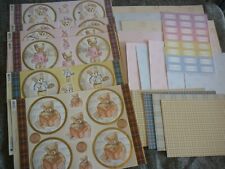 Set Teddybären Stanzbögen + Motivkartonagen, zarte Goldfolierungen, von kanban