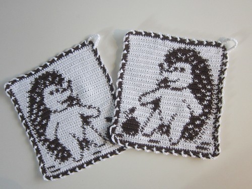 Topflappen selbst gehäkelt - ,