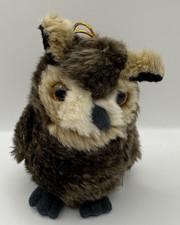 Kuscheltier Eule Uhu Braun Uni