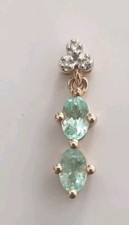 Paraiba Turmalin Brillant  Anhänger 10 K Gold Goldanhänger Gelbgold Zertifikat