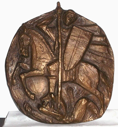 Rar bronze relief j - ,