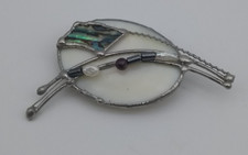 Perlmut Brosche Damen