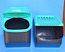 TUPPERWARE Zwiebellager + Kartoffellager Schwarz mit türkisen Deckeln 5,5l, 8,3l