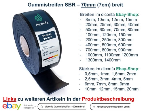 Gummistreifen 70mm 7cm - breit,