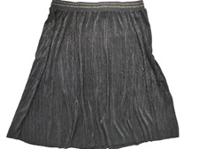 Sheego Damen Rock Plisseerock Gr. 48 50 schwarz Gliter große Größen (334) NEU