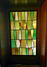 Bleiglas Buntglas aus/in Schiebetür ca. 1700 x 1000 mm