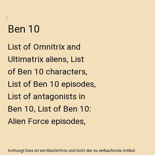 Ben list omnitrix and - list,