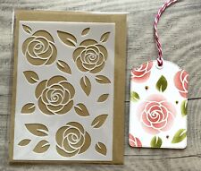 Schablone Stencil* Rosen* Blumen Hintergrund Kartengestaltung