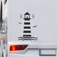 Leuchtturm Aufkleber Wellen