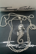 Thomas Sabo Kugelkette 80 & Rebel At Heart Seepferd Charm Anhänger Rarität