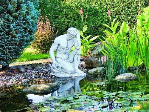 Steinfigur adonis mann mit - steinfigur,