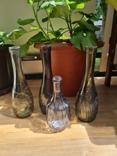 ikea Vasen Glasflaschenvasen Grau/braun 3stk + 1 Vase Geschenk