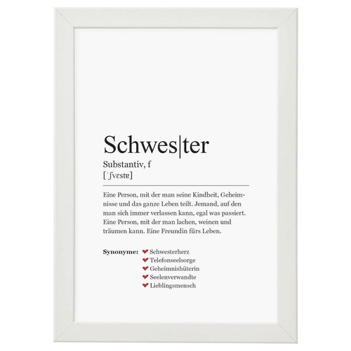 Schwester synonym wandbild - schwester,