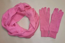 100% Kaschmir Schal Handschuhe Set Pink Rosa 30x180 cm Codello Cashmere Strick