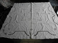 Herrliche Mitteldecke Baumwolle Richelieu-Plattstich Stickerei QR16