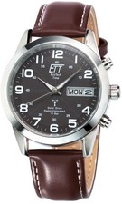 ETT EGS-11251-22 L Herrenarmbanduhr 40 cm Lederarmband Solarantrieb